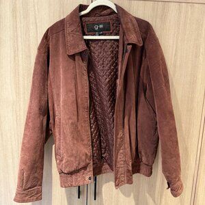 100% leather suede oversized bomber